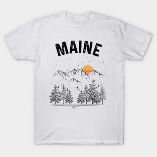 Maine State Vintage Retro T-Shirt